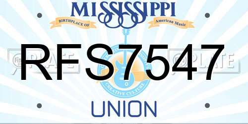 RFS7547 Mississippi License Plate