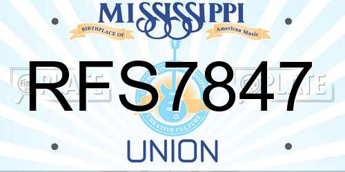 RFS7847 Mississippi License Plate