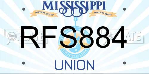 RFS884 Mississippi License Plate