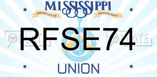 RFSE74 Mississippi License Plate