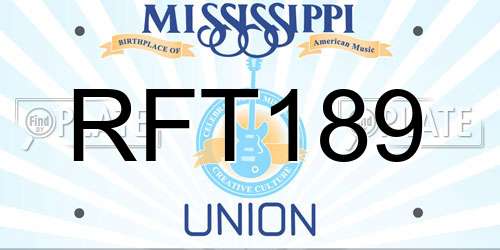 RFT189 Mississippi License Plate