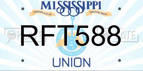 RFT588 Mississippi License Plate