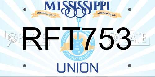 RFT753 Mississippi License Plate