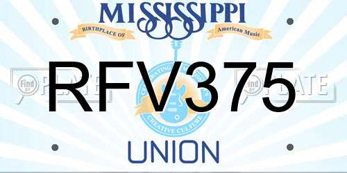 RFV375 Mississippi License Plate