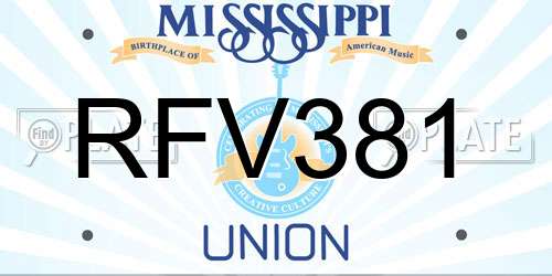 RFV381 Mississippi License Plate