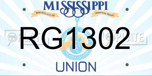 RG1302 Mississippi License Plate