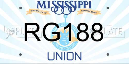 RG188 Mississippi License Plate