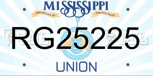 RG25225 Mississippi License Plate