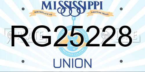RG25228 Mississippi License Plate