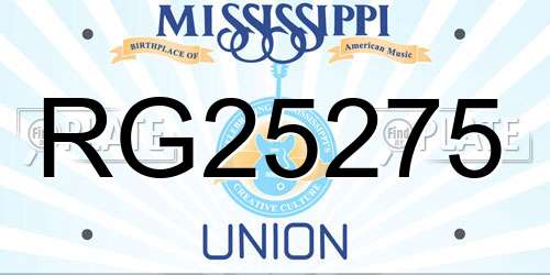 RG25275 Mississippi License Plate