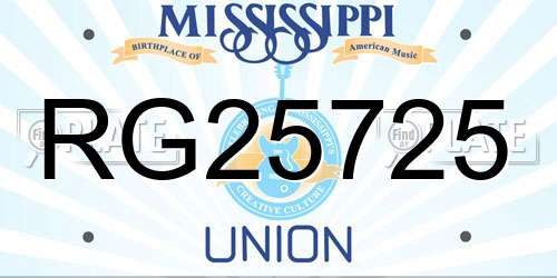 RG25725 Mississippi License Plate