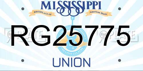 RG25775 Mississippi License Plate