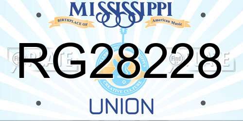 RG28228 Mississippi License Plate