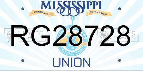 RG28728 Mississippi License Plate
