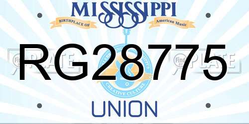 RG28775 Mississippi License Plate