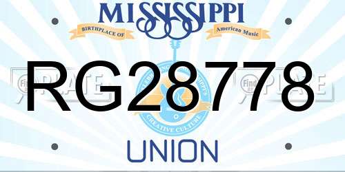 RG28778 Mississippi License Plate