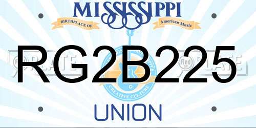 RG2B225 Mississippi License Plate