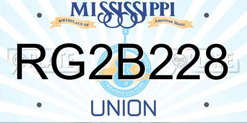 RG2B228 Mississippi License Plate