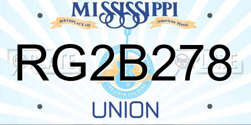 RG2B278 Mississippi License Plate