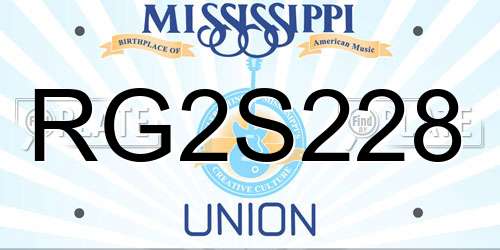 RG2S228 Mississippi License Plate