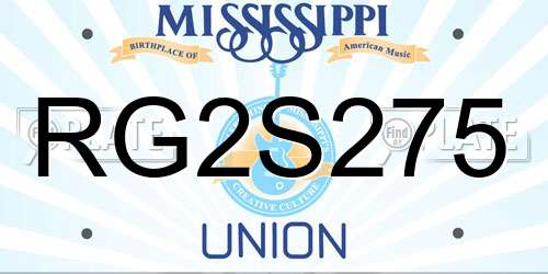 RG2S275 Mississippi License Plate