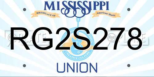 RG2S278 Mississippi License Plate