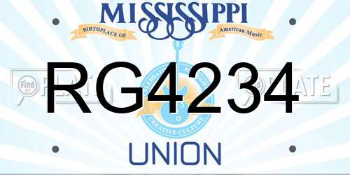 RG4234 Mississippi License Plate