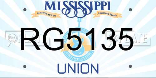 RG5135 Mississippi License Plate