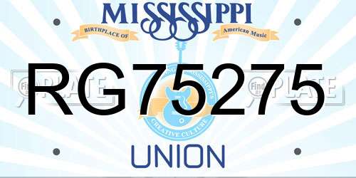 RG75275 Mississippi License Plate