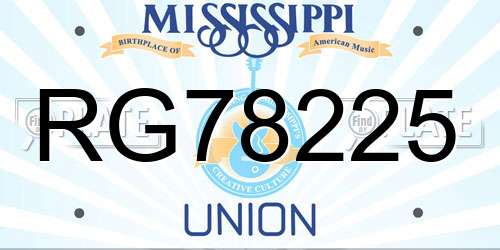 RG78225 Mississippi License Plate