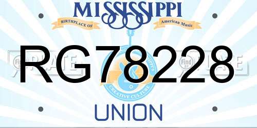 RG78228 Mississippi License Plate