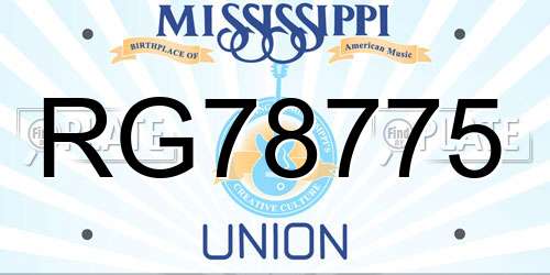 RG78775 Mississippi License Plate