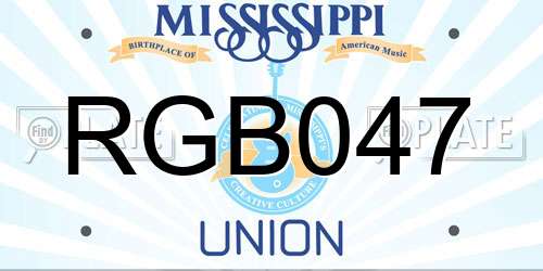 RGB047 Mississippi License Plate