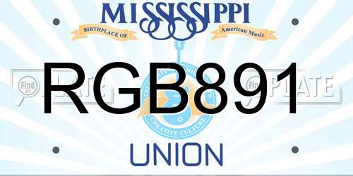 RGB891 Mississippi License Plate