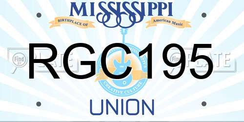RGC195 Mississippi License Plate