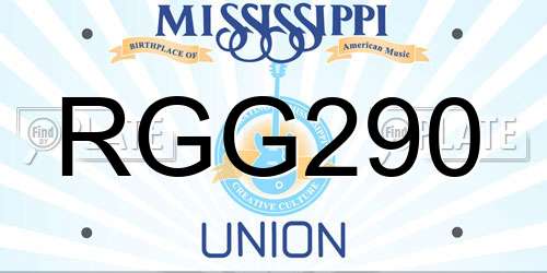 RGG290 Mississippi License Plate