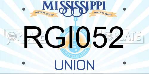RGI052 Mississippi License Plate