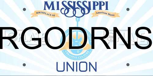RGODRNS Mississippi License Plate