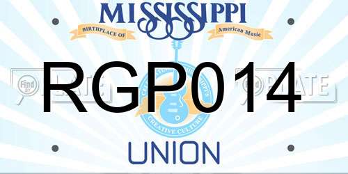 RGP014 Mississippi License Plate