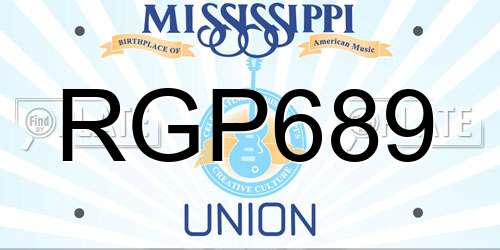 RGP689 Mississippi License Plate