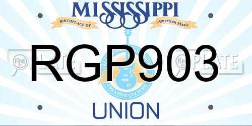 RGP903 Mississippi License Plate