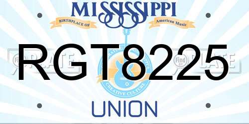 RGT8225 Mississippi License Plate