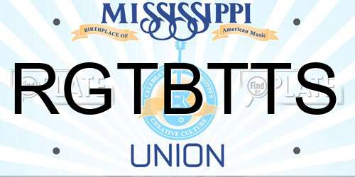 RGTBTTS Mississippi License Plate