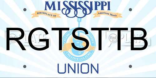 RGTSTTB Mississippi License Plate