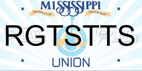 RGTSTTS Mississippi License Plate