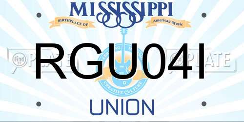 RGU04I Mississippi License Plate