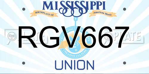 RGV667 Mississippi License Plate