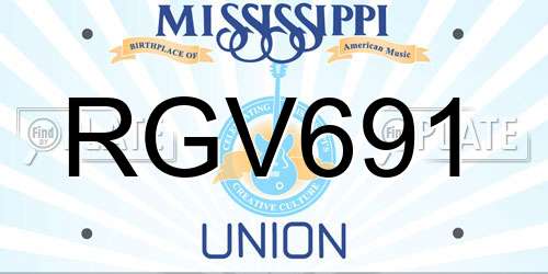 RGV691 Mississippi License Plate