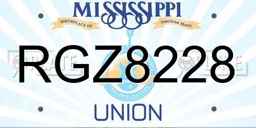 RGZ8228 Mississippi License Plate