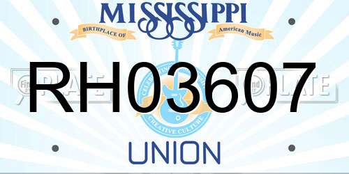 RH03607 Mississippi License Plate